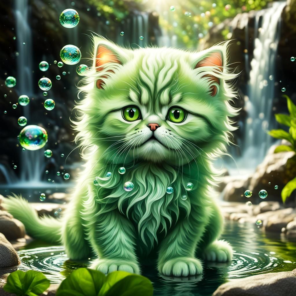 green Persian kitten