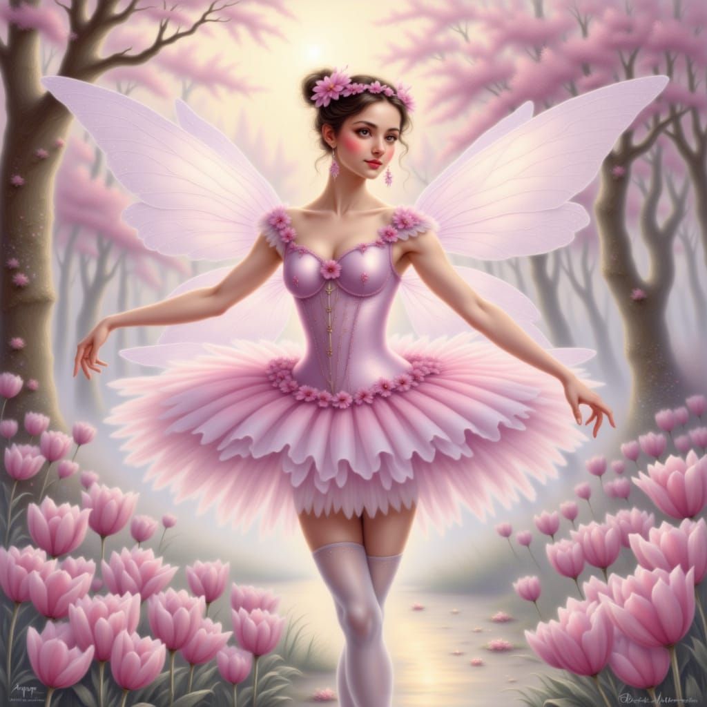 Ethereal Fairy in Pastel Pink Tulip Tutu