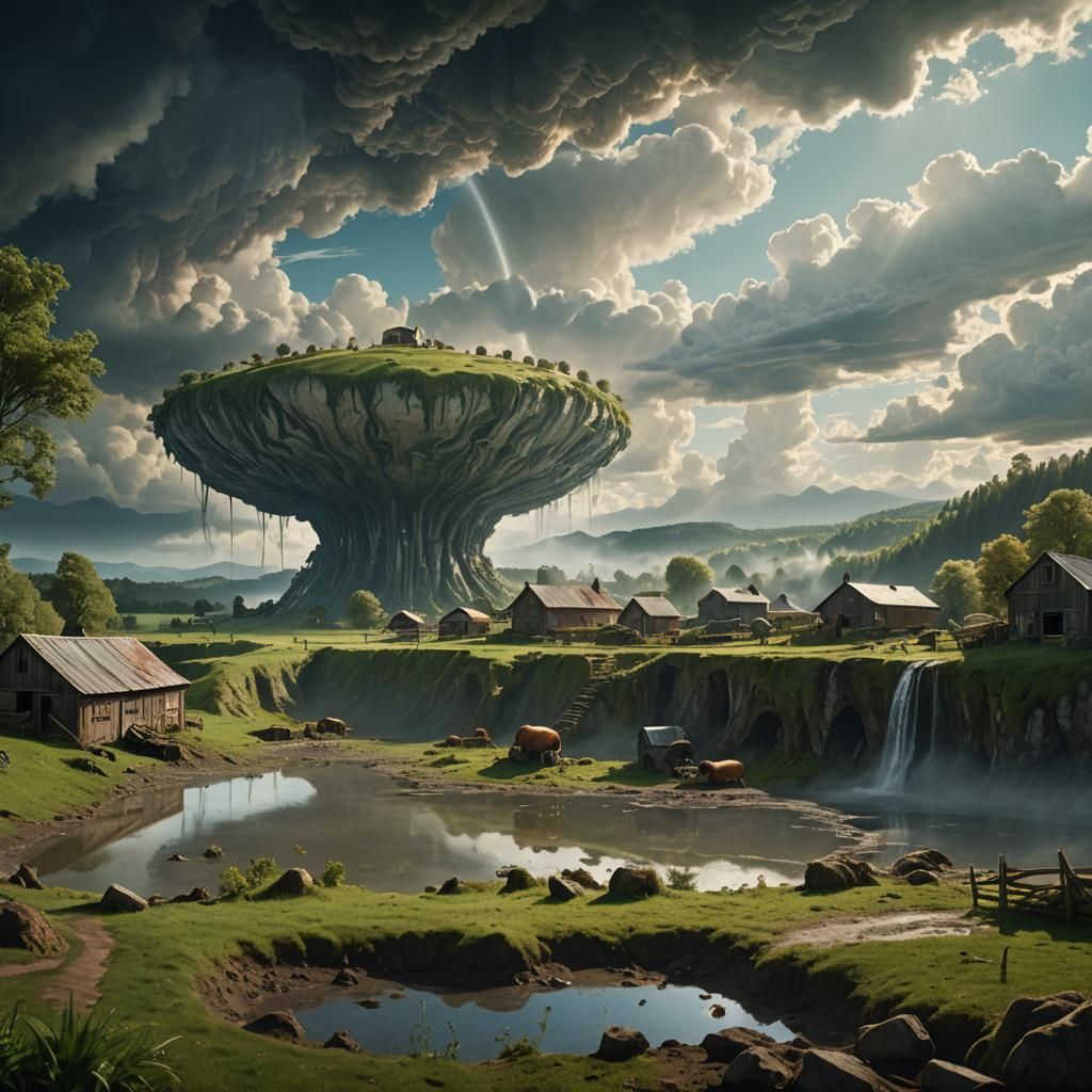 Hollow Earth Farm: A Matte Painting Concept
