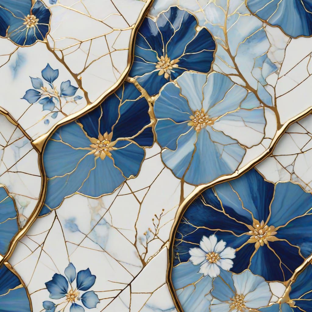 Golden Kintsugi Floral Masterpiece