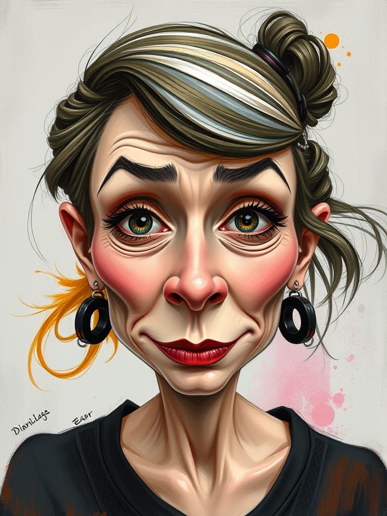 Eclectic Female Portrait with Whimsical Flair