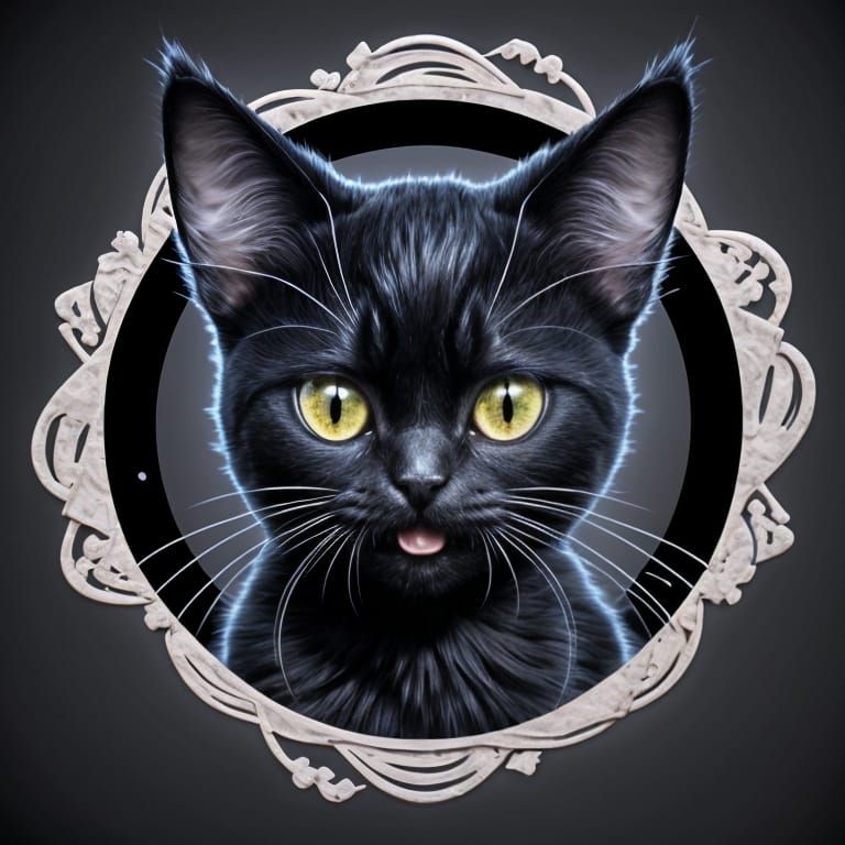 Adorable Jiji Cat in Bakery, Studio Ghibli Style