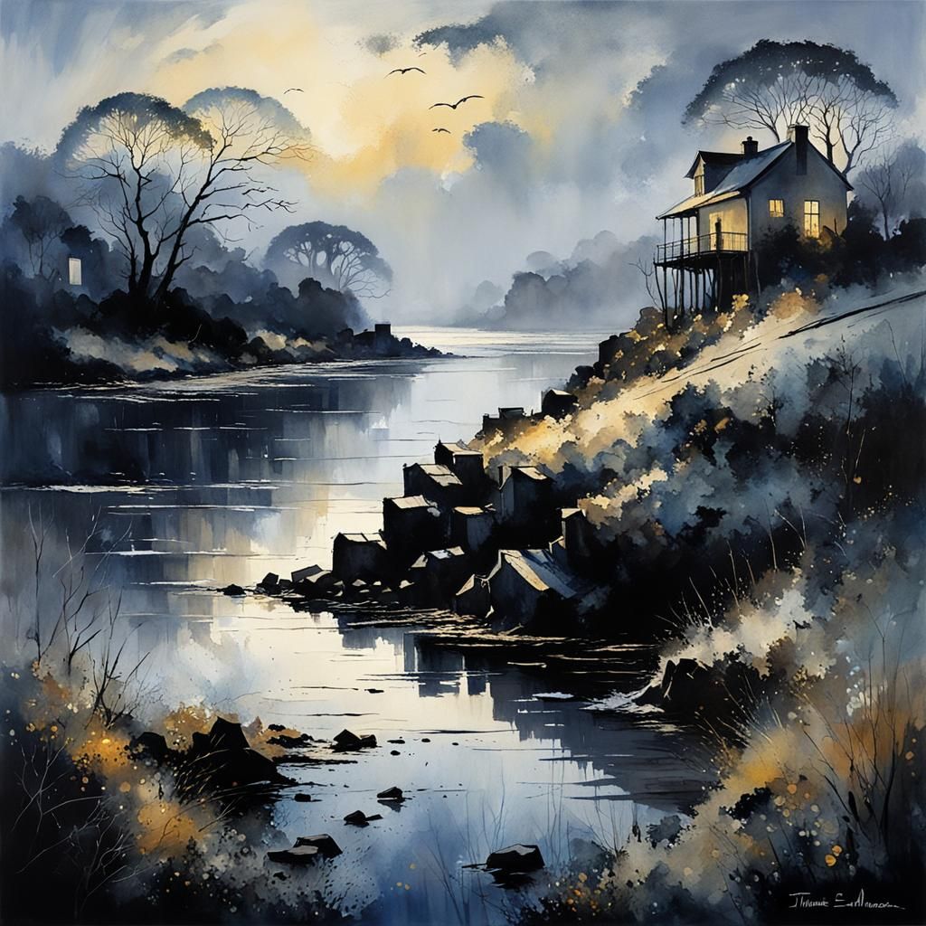 Night's End, Dawn's Beginning: Watercolor Art