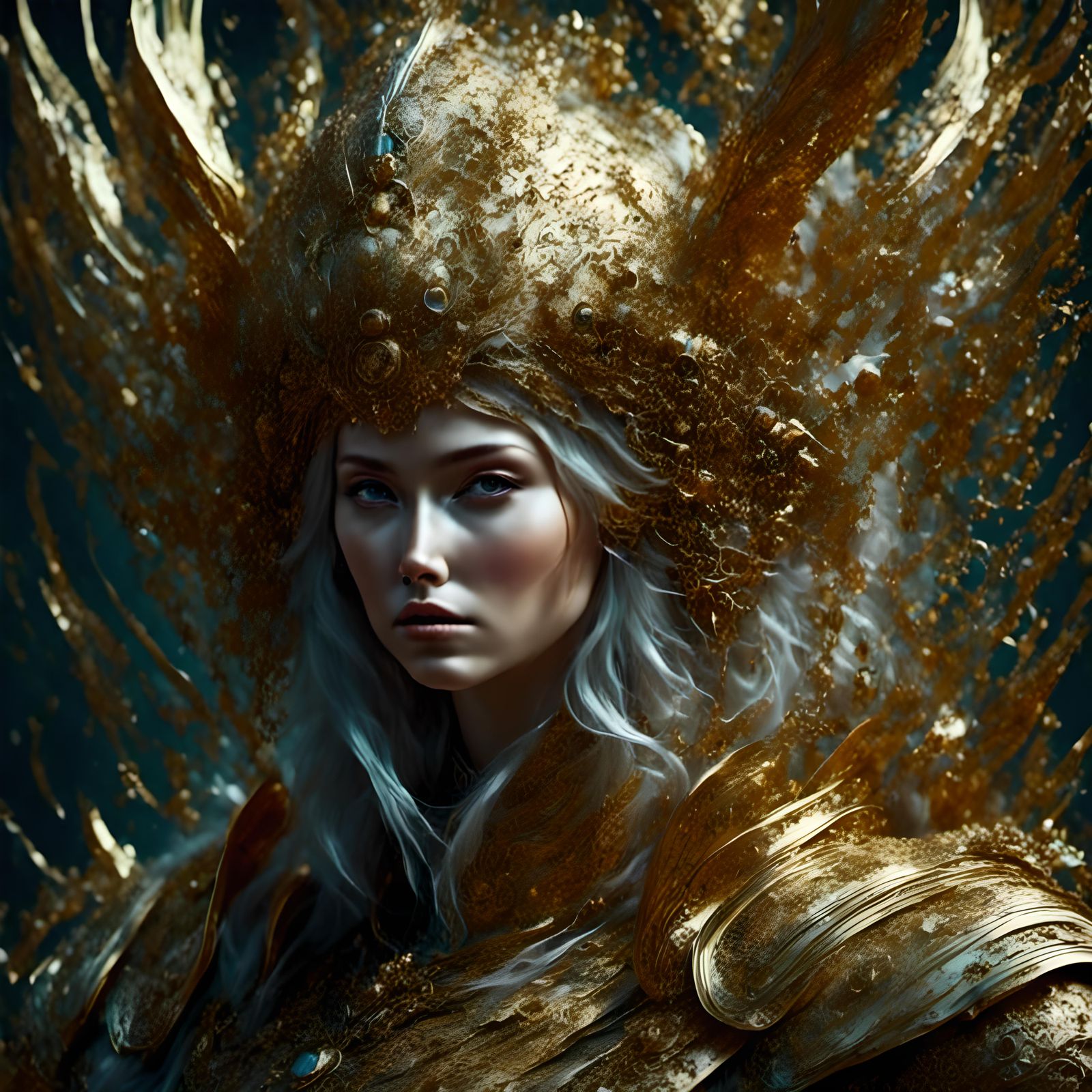 Alien Biopunk Landscape with Mythical Creatures