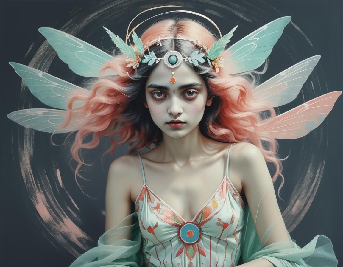Enchanting Fairy Portrait in Pastel Hues