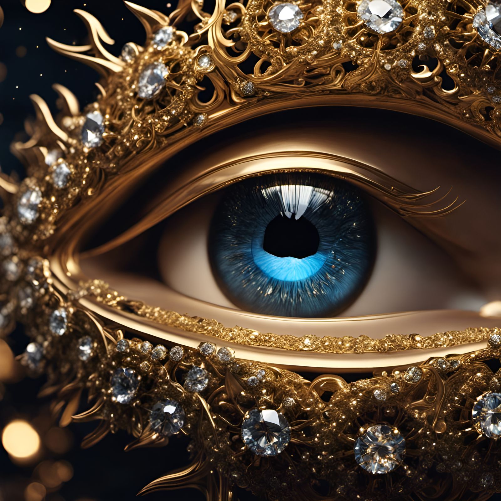 Diamond Eye with Molten Gold Tears