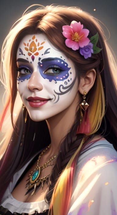 Mystical Peacock with Floral Adornments in Digital Art