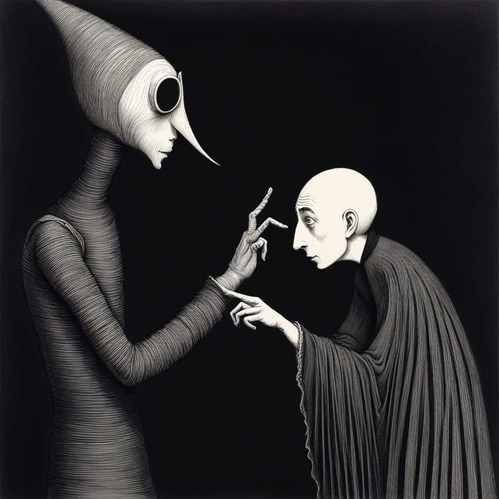 Surreal Creature Rejects Touch in Gothic Style