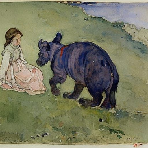 Eeyore's Daughter's Resurrection: A Watercolor Illustration