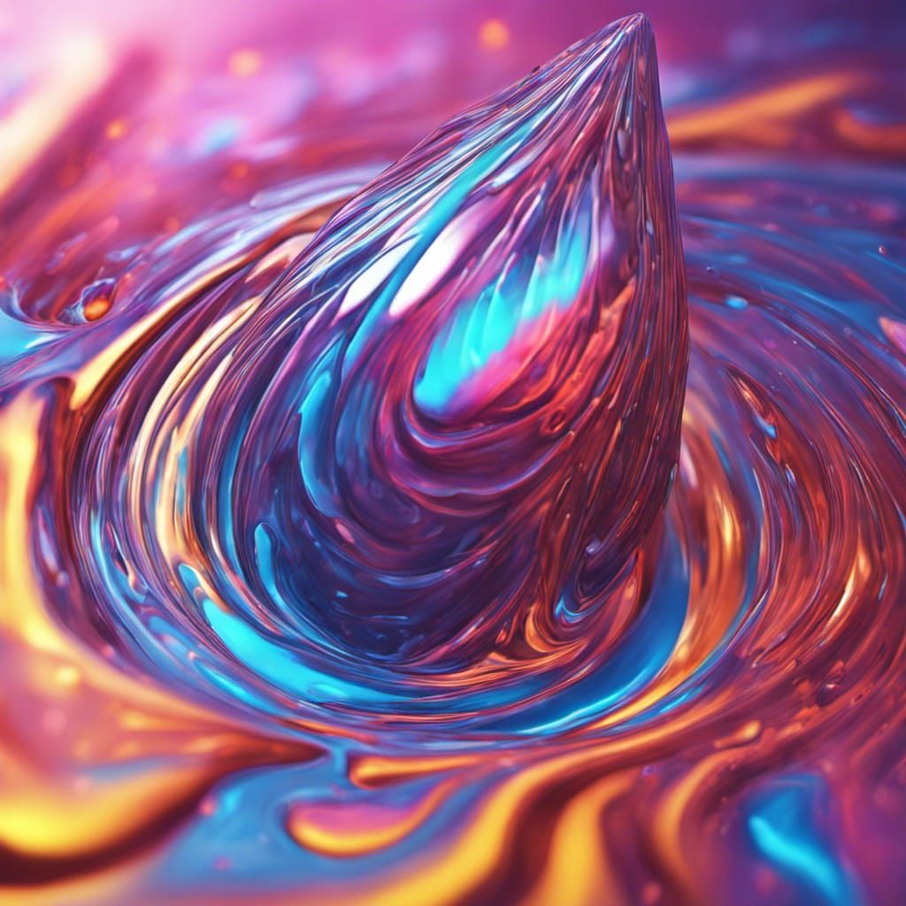 Colorful Water Drop Shockwave: Cel-Shaded Concept Art