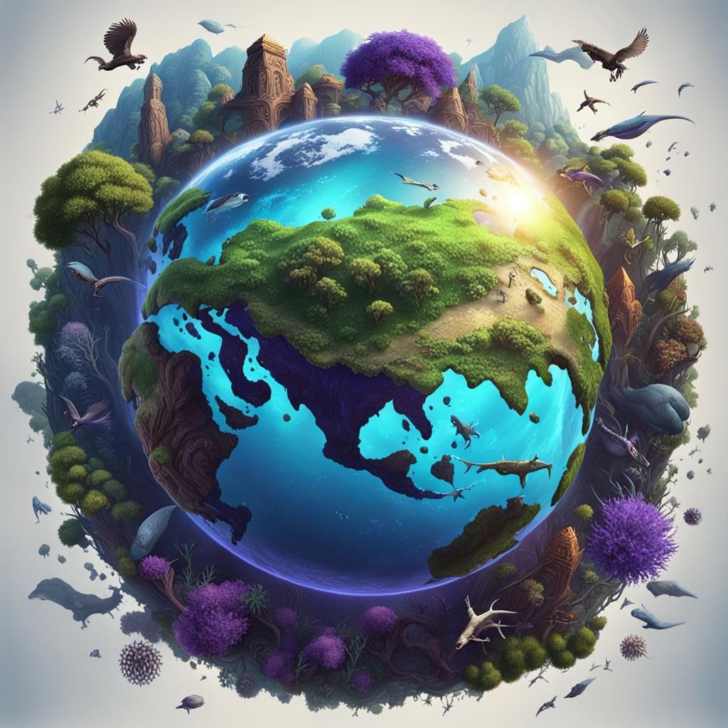 Dramatic Earth Day Poster in Dark Fantasy Style