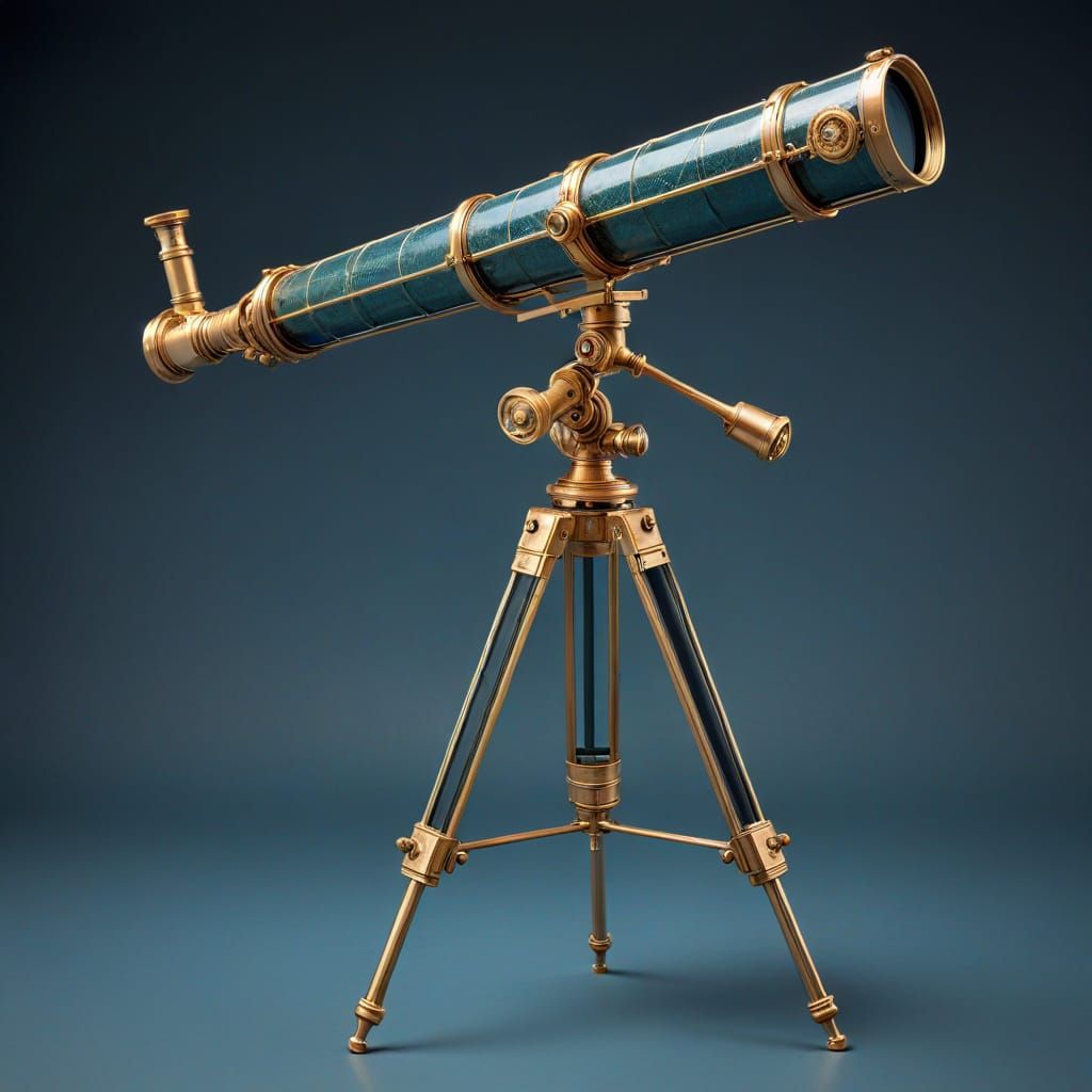 Intricate Victorian Wire Telescope in Retro Style