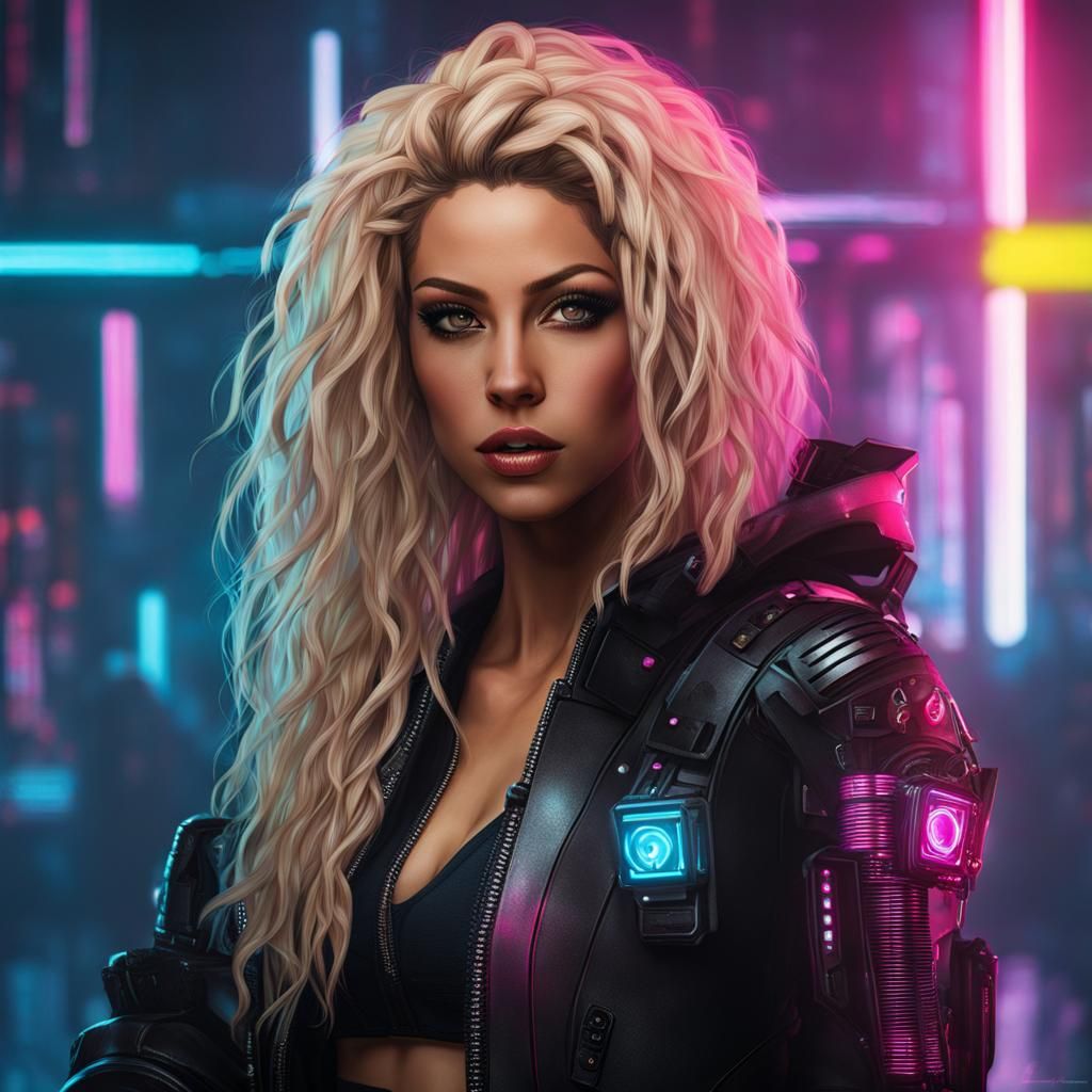 Cyberpunk Shakira Digital Art
