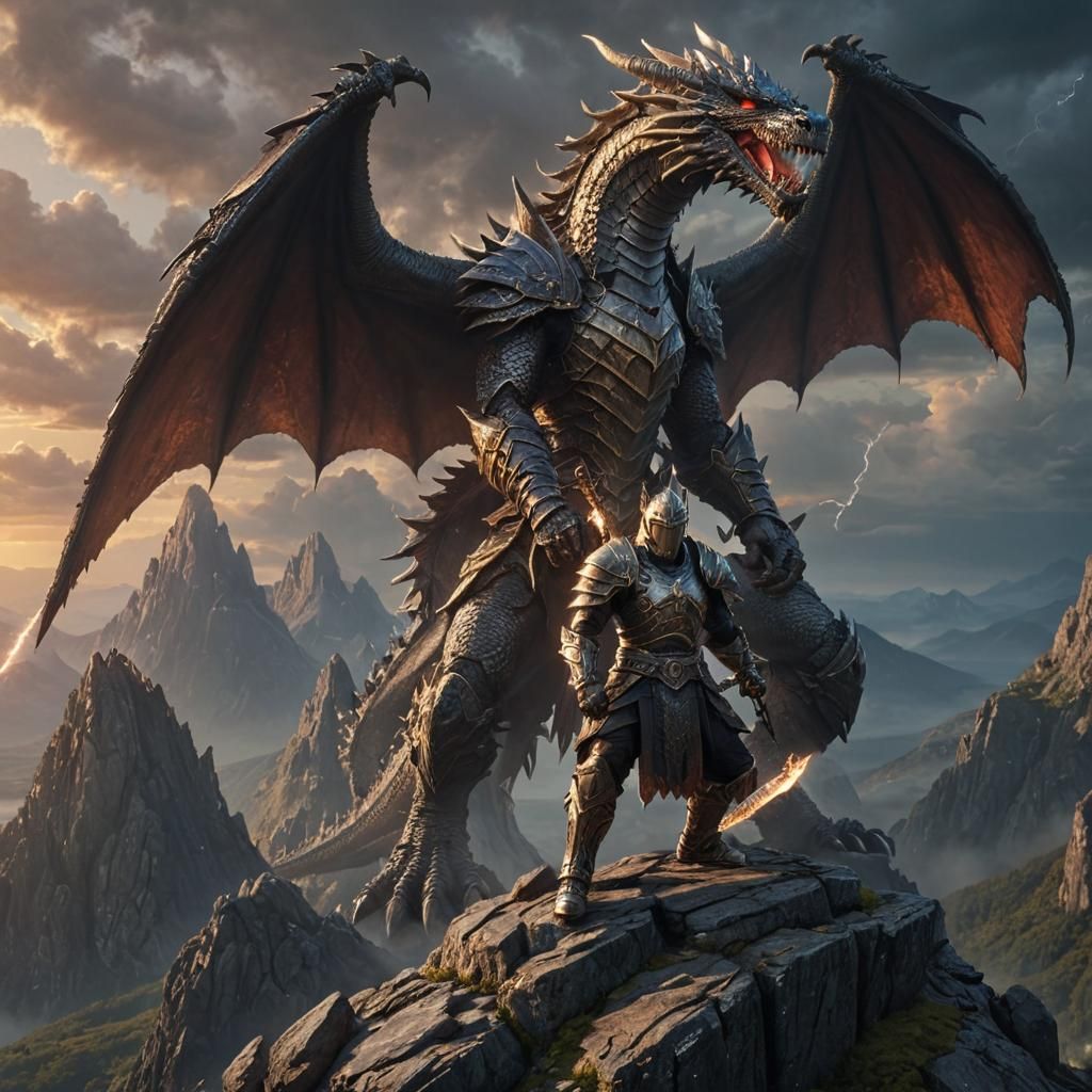 Epic cinematic shot of a legendary warrior in ornate, glowin...