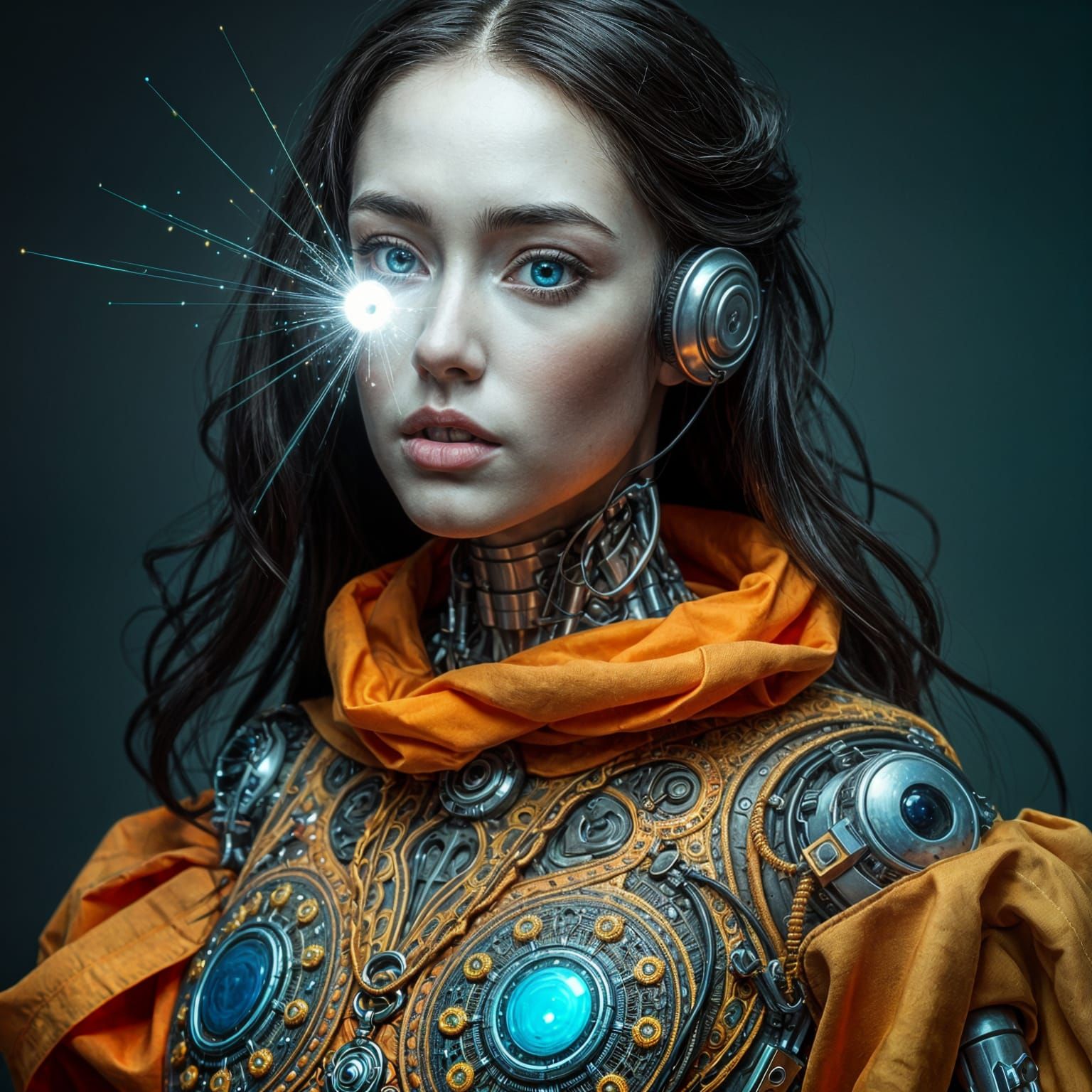 Cybernetic Goddess Undergoing Quantum Upgrade