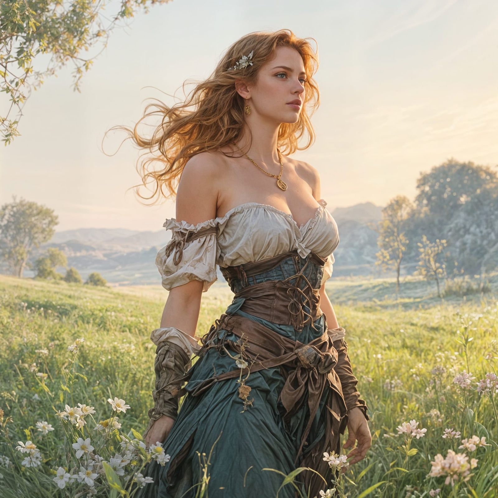 Wench Portrait in Frazetta-Rosiński Style