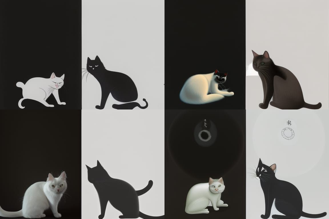 Yin and Yang: Black and White Cats in Balance