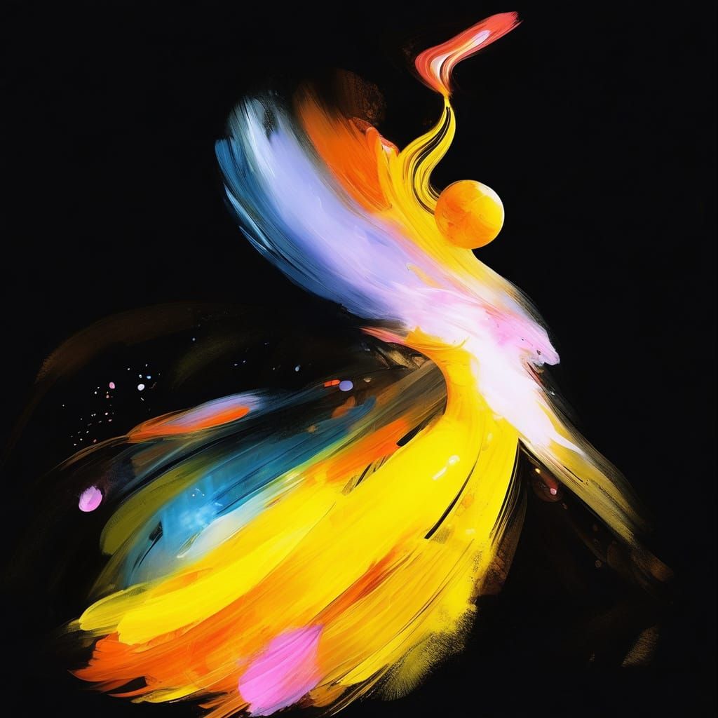 Girl with Wet Doe Eyes in Textured Brushstrokes