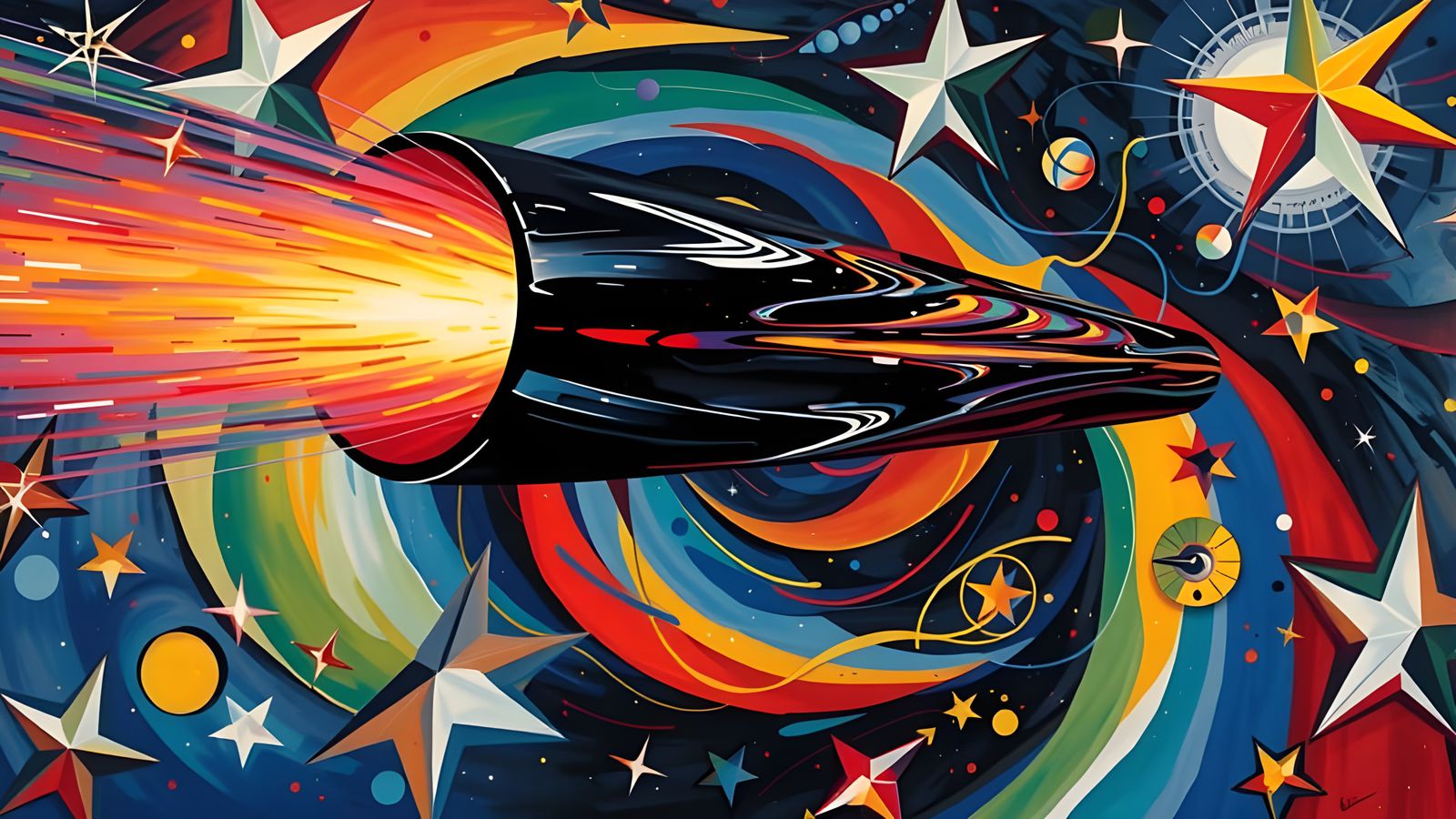 Iridescent Plasma Cylinder in Surreal Cosmic Dreamscape