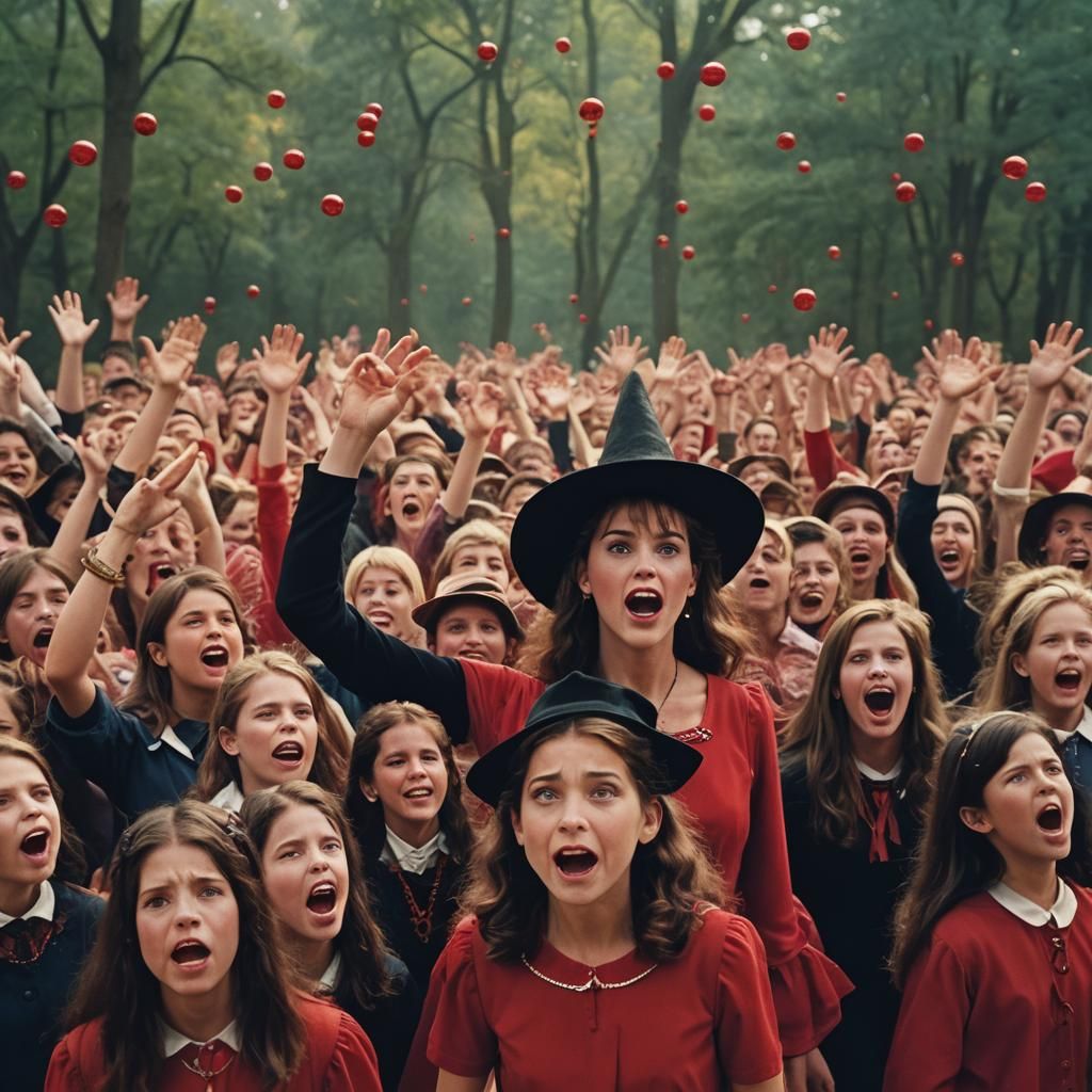 Pre-Teen Witch Ascends in Cinematic Film Still