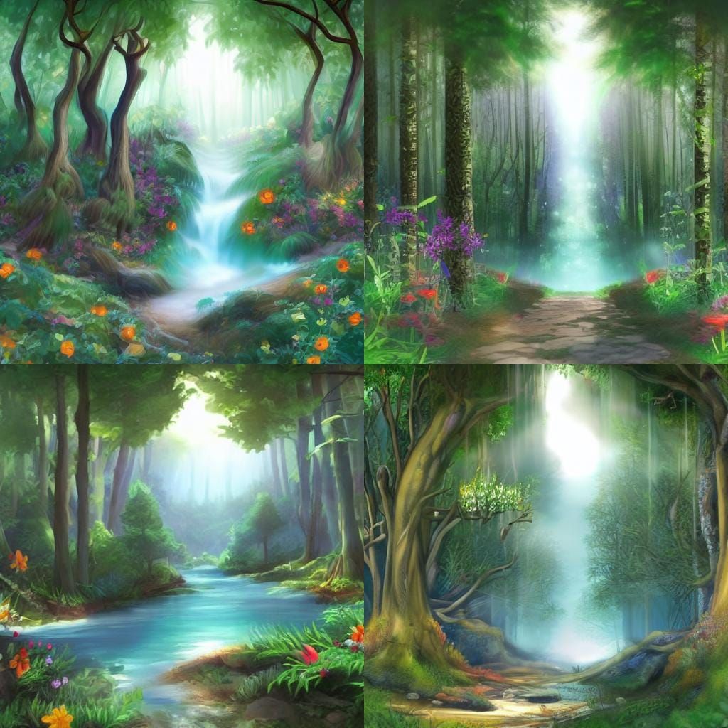 Enchanted Forest: A Peaceful and Beautiful Scene
