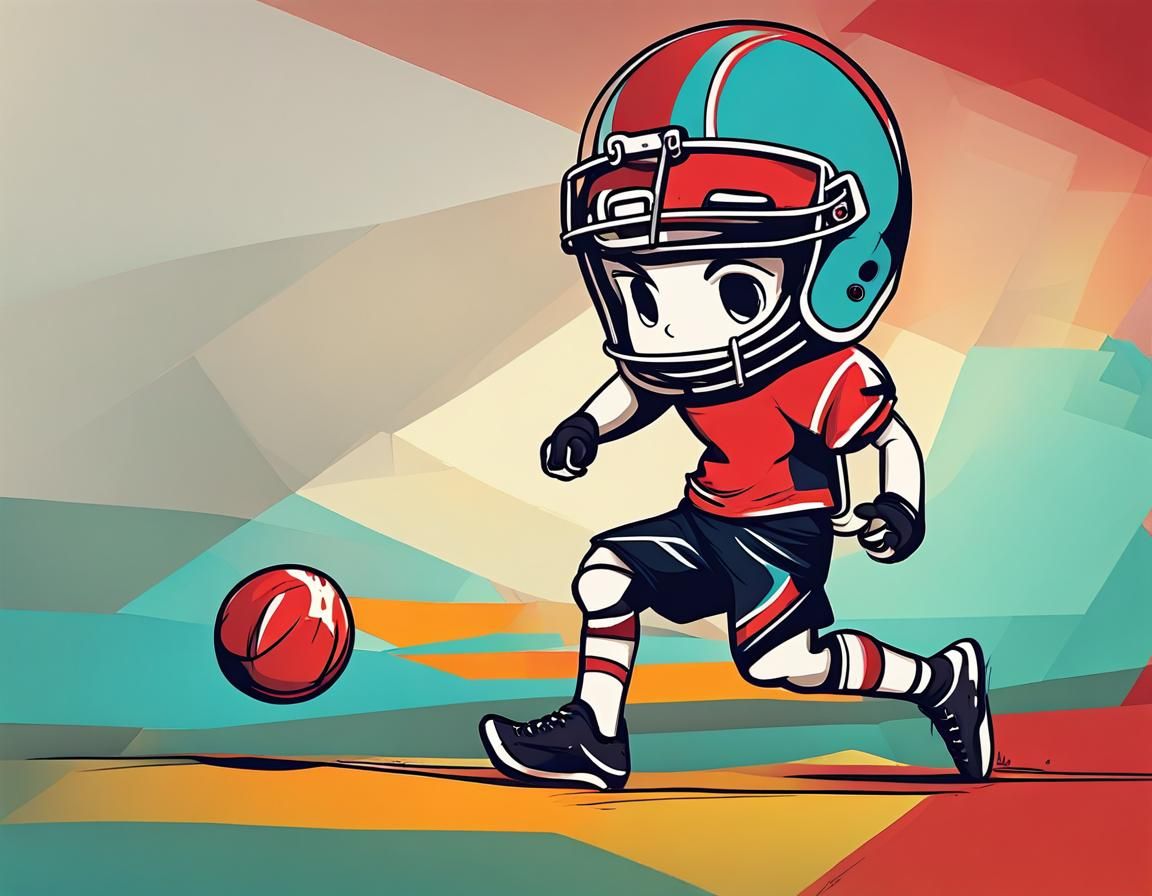 Chibi Character playing Football