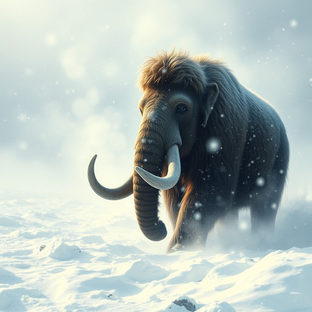 Woolly Mammoth in Blizzard