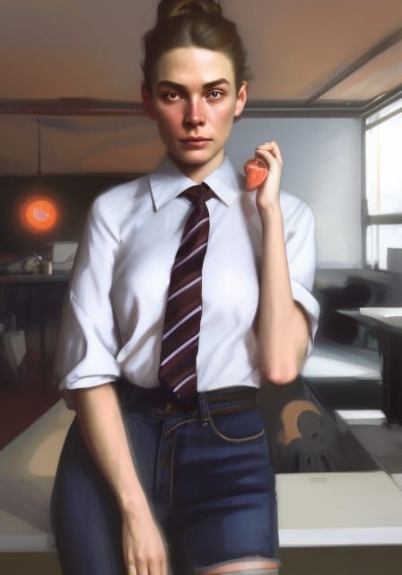 wearing a tie and uniform