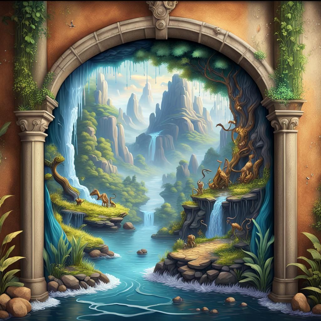 Colorful Wall Painting Encouraging Water Conservation