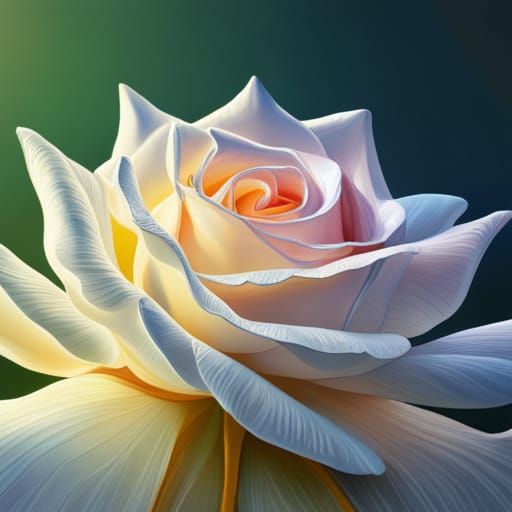 Dewy White Rose in Splash Art Style