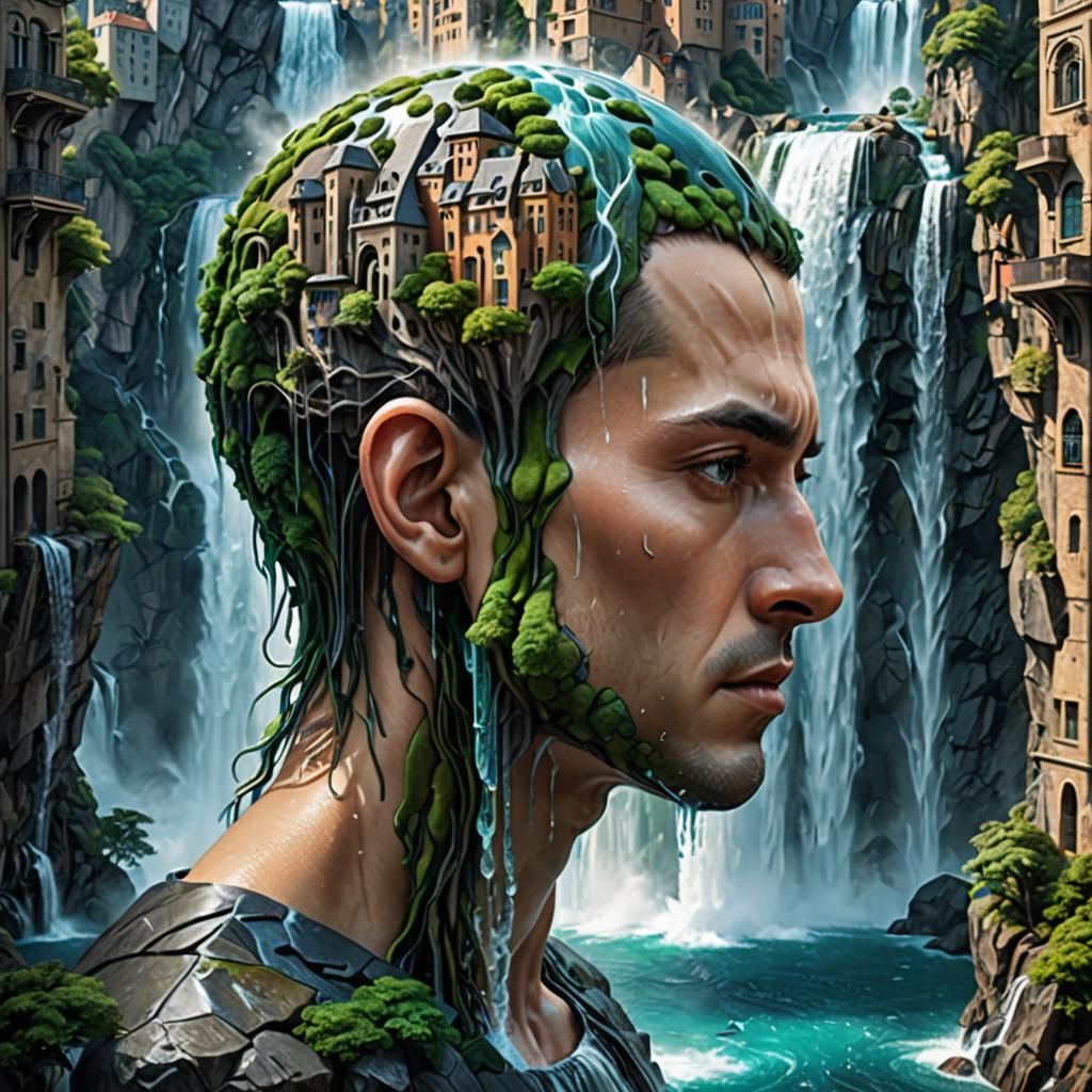 Waterfall Mind: Surreal Concept Art