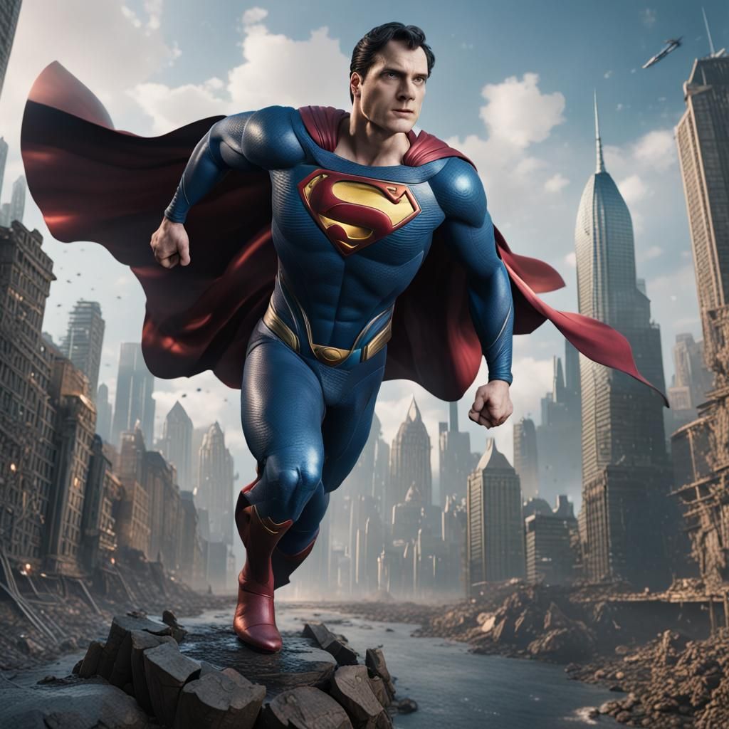 Omni-Man vs Superman: Detailed Matte Painting