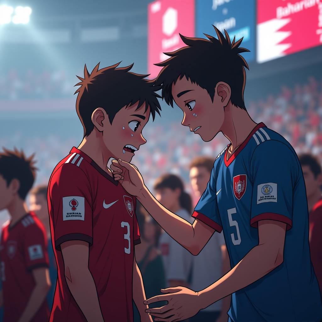 Anime-Style Image of Bahrain Fan's Disappointment