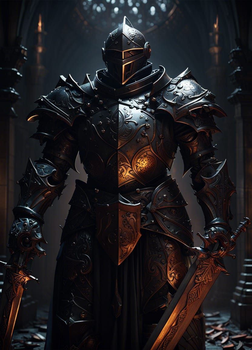 Gothic Knight in Dark Fantasy Style