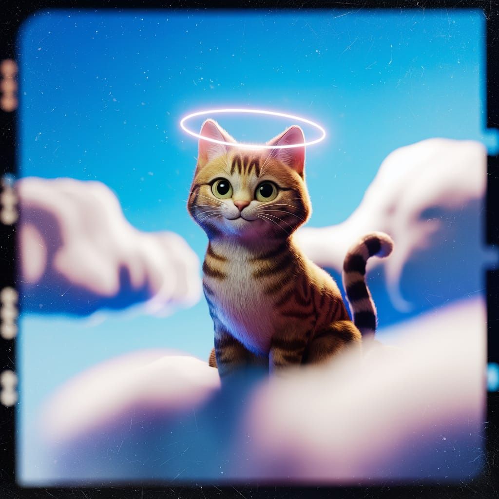 Cinematic 3D Render of a Cat in Paradise