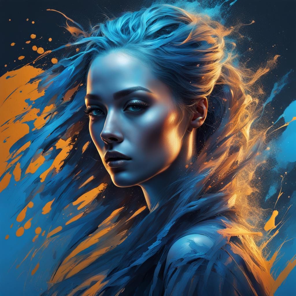 Beautiful Girl with Spirit Blue Aura