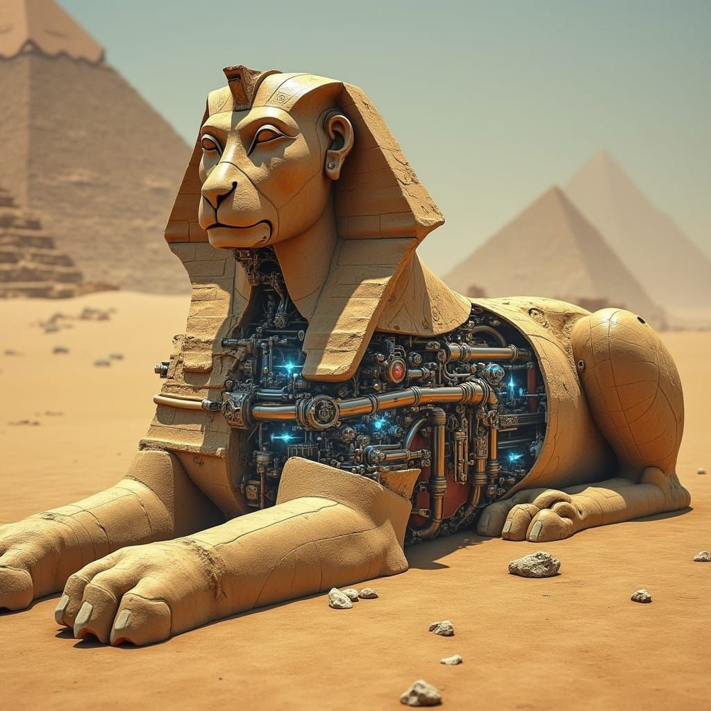 Ancient Steampunk Sphinx Reveals Hidden Machinery