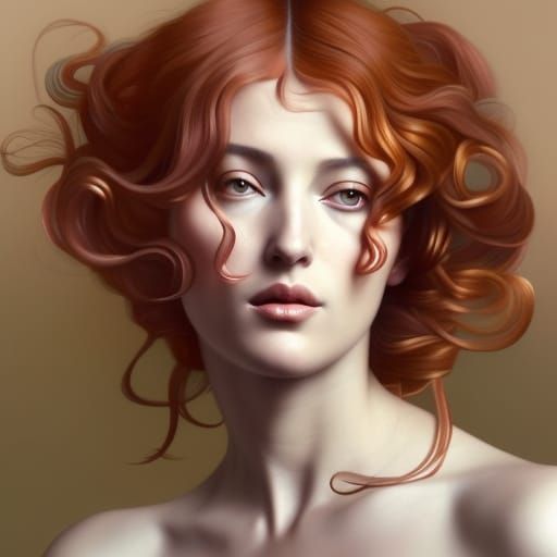 Angel with Pink Hair in Renaissance Style