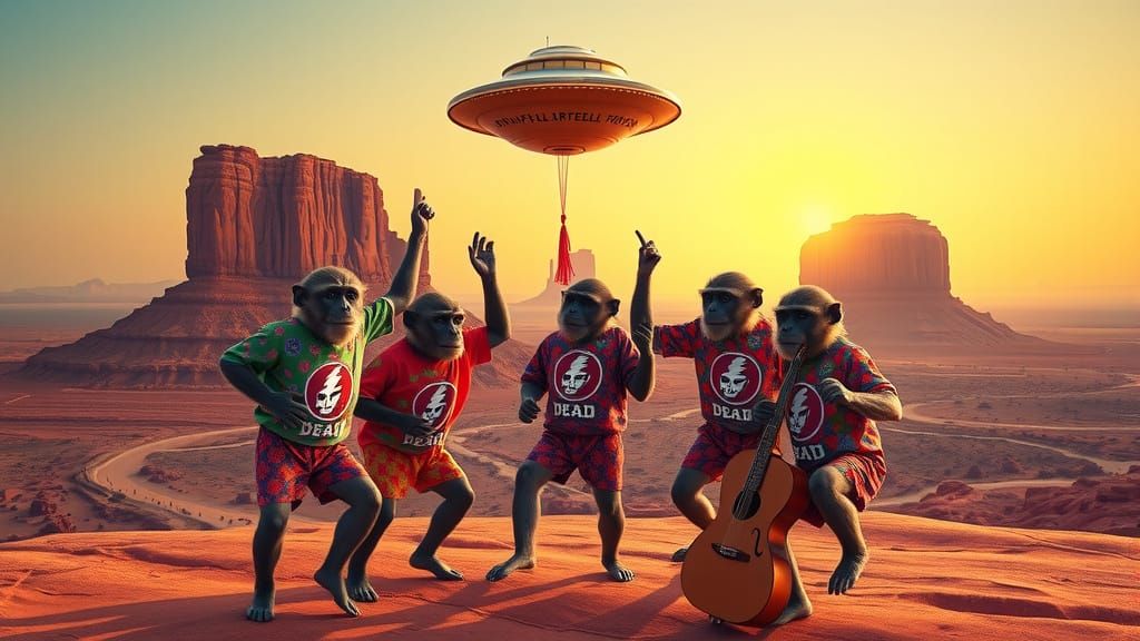 Monkeys Dancing to Grateful Dead Music with UFO