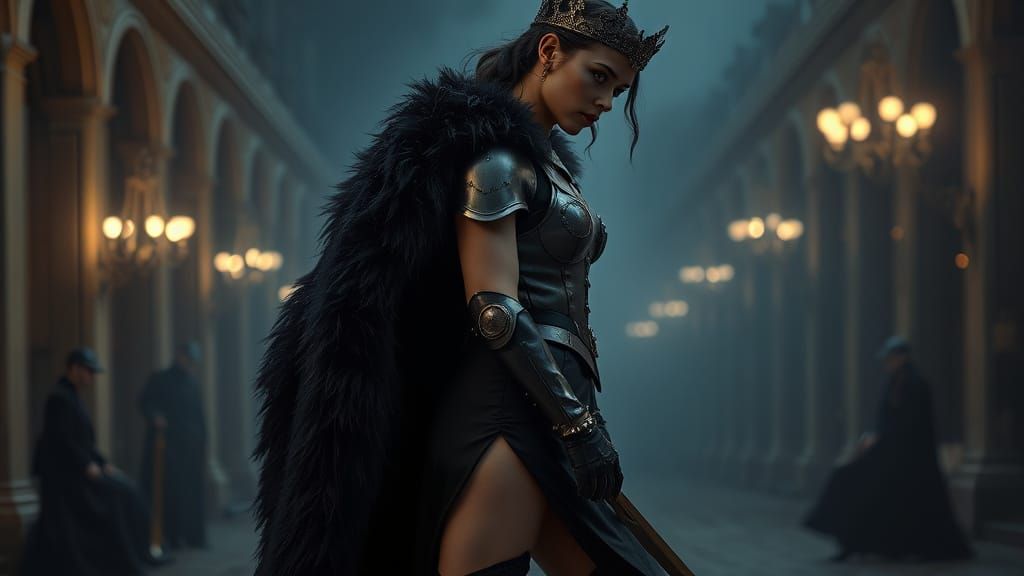Gothic Warrior Queen in Black Armor
