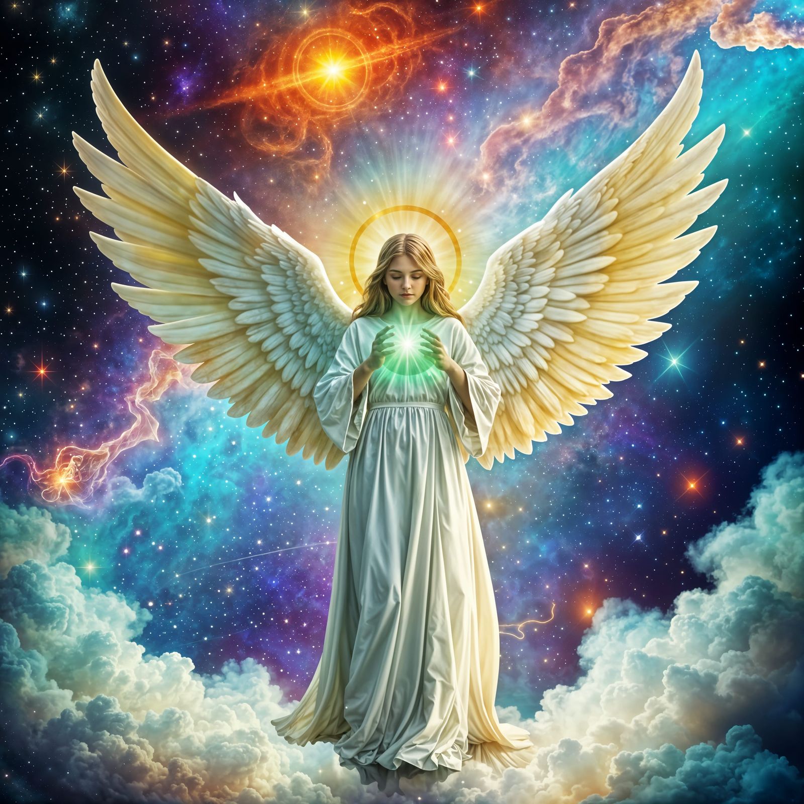 Angel of the Cosmos in Vibrant Glory