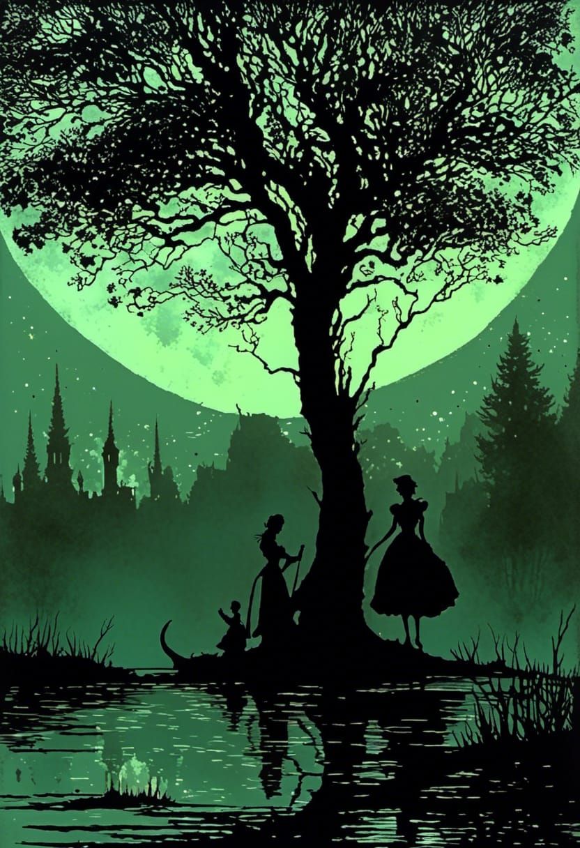 Gouache Silhouette: Epic Impressionist Masterpiece