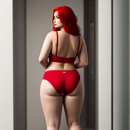 Photorealistic Curvy Redhead Full Body View