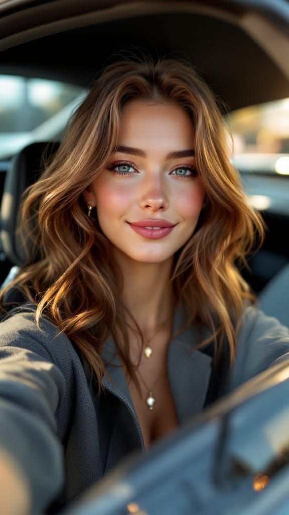 Russian Woman in a High-Performance Sports Car