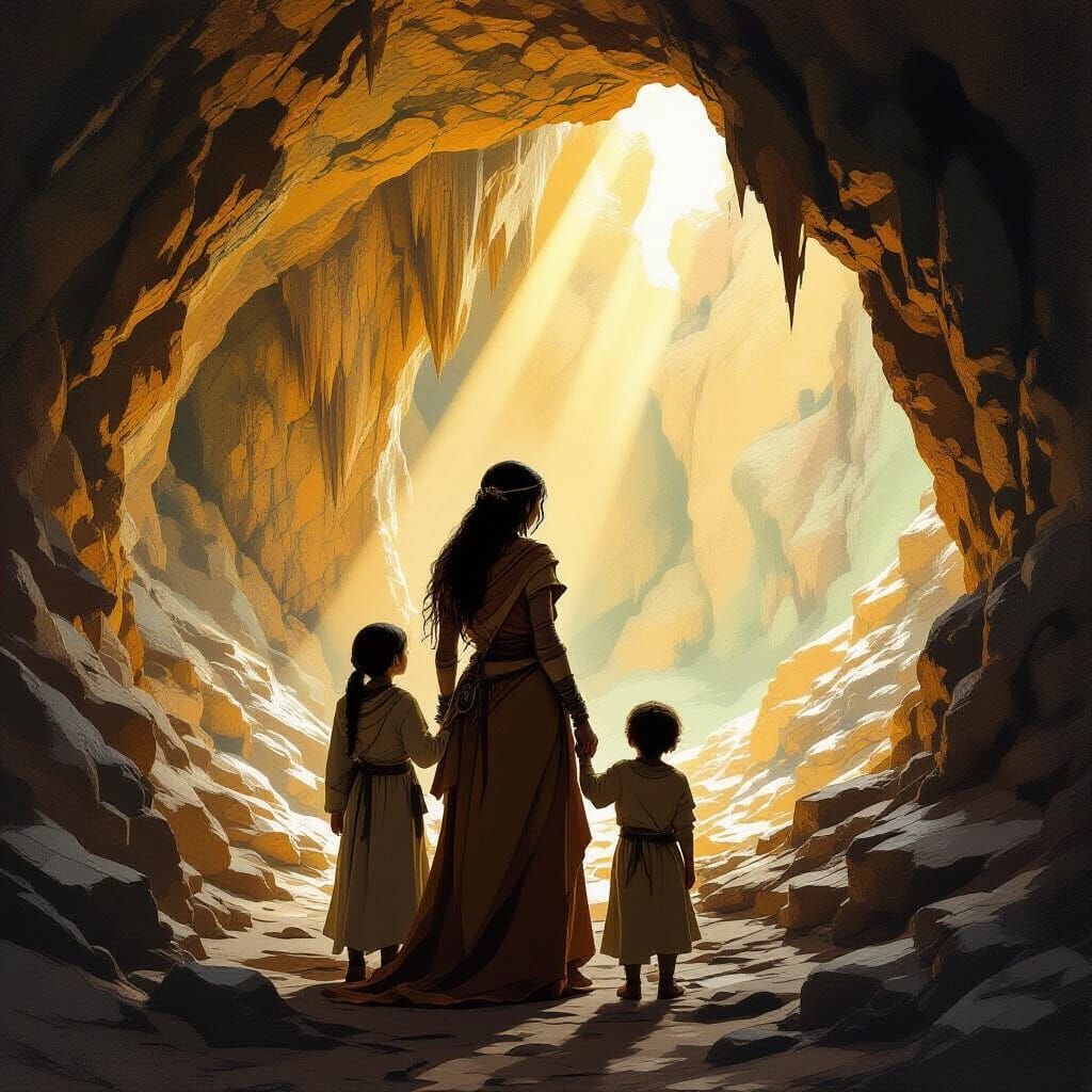 Monster Family Portrait in Mystical Cave