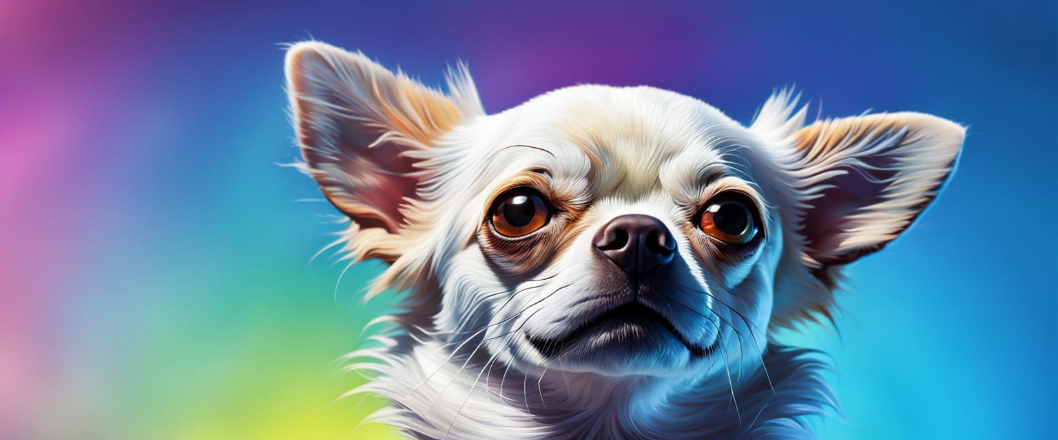 Chihuahua Garden Fun in Hyperrealistic Splash Art