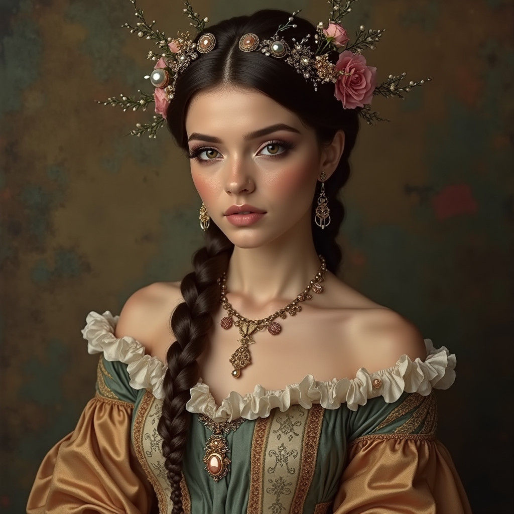 Modern Renaissance Portrait in Detailed Matte Style