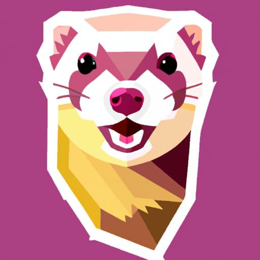 cute smily ferret sticker, wpap style