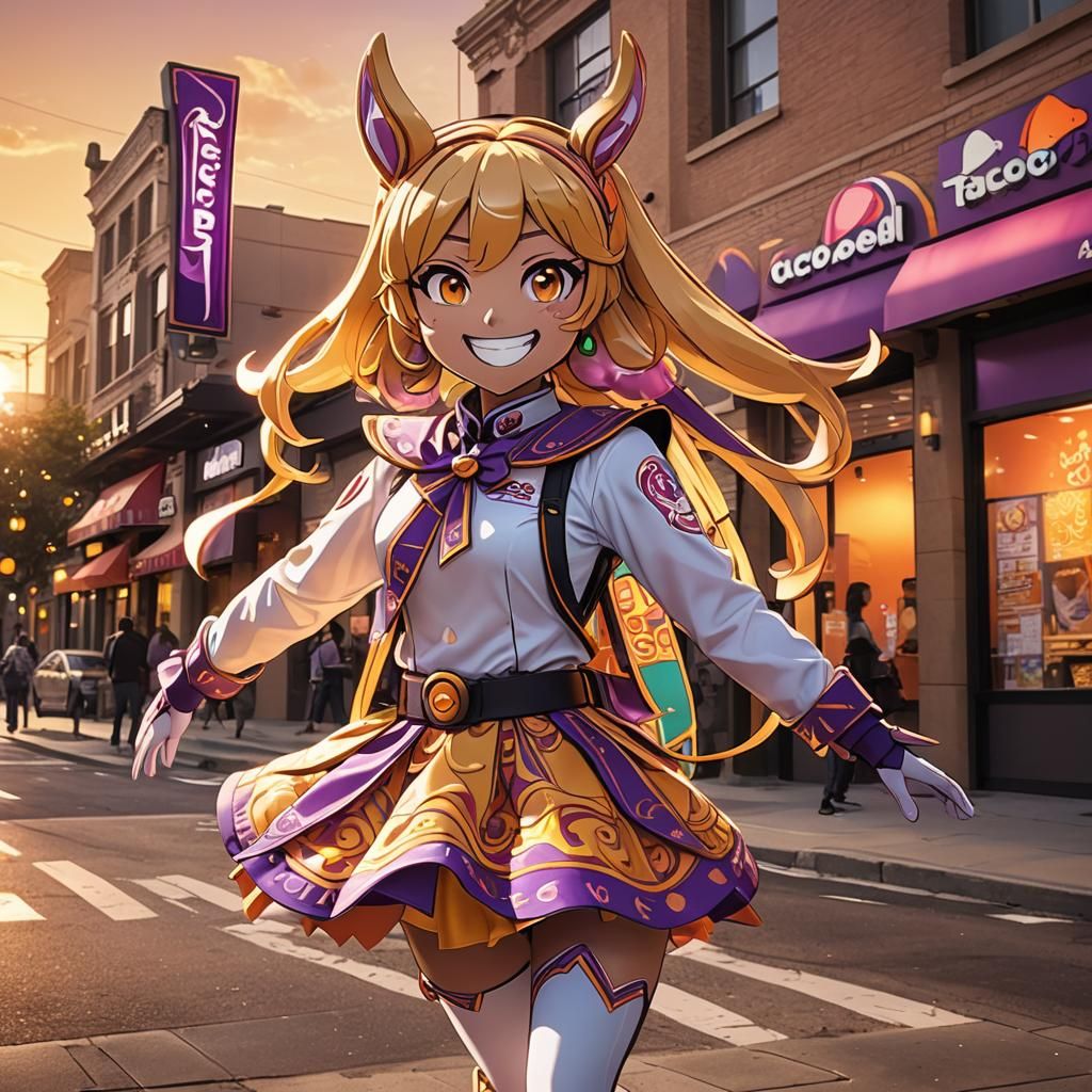 Taco Bell as Magical Girl in Anime Style