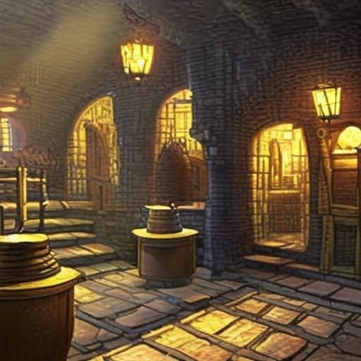 Fantasy Potion Shop on Misty London Street